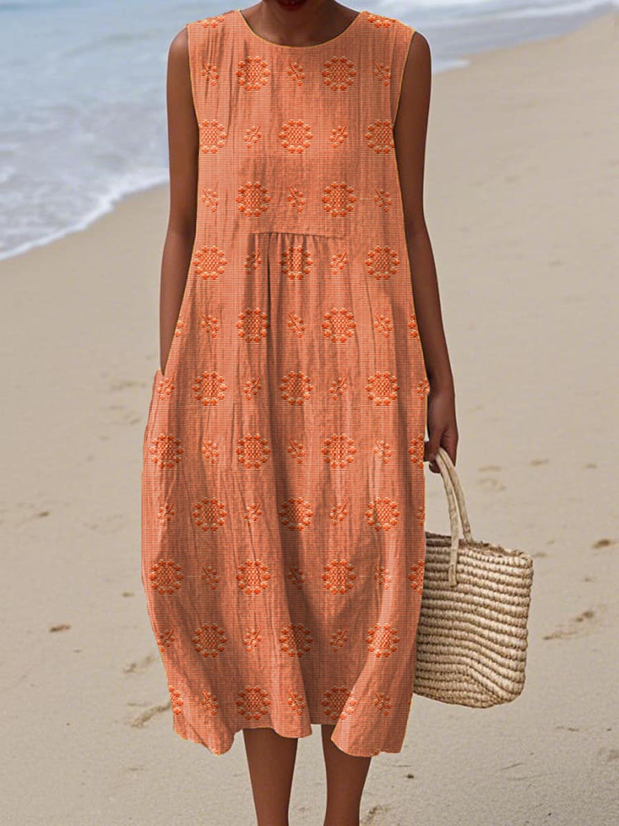 Bianca | Printed Long Dress with Tummy Coverage