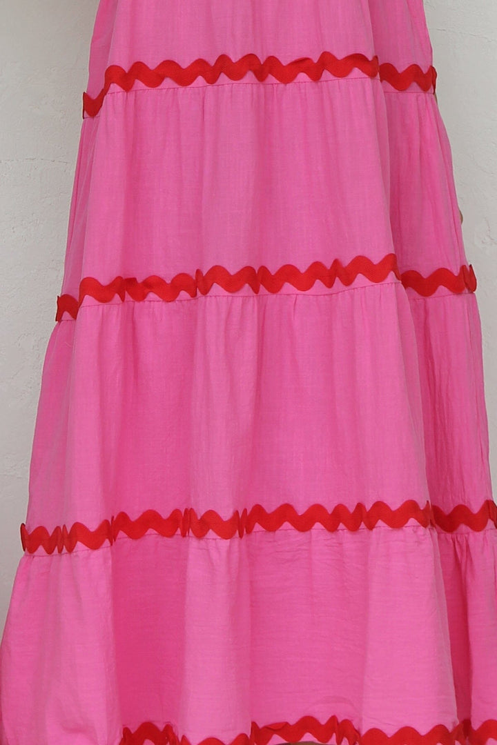 Hannah | Pink Midi Dress