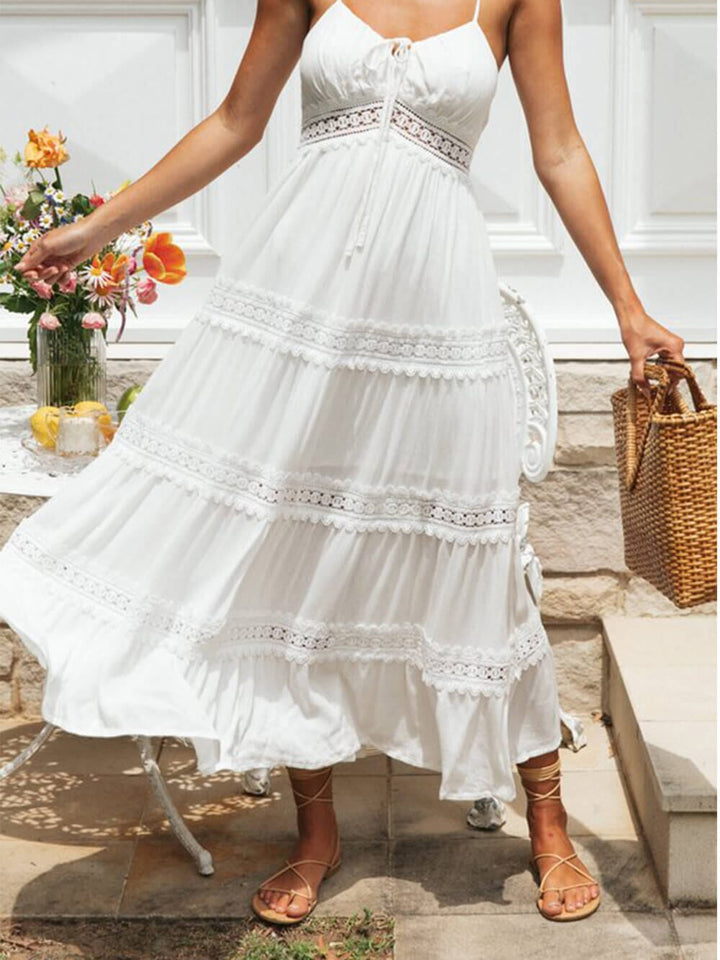 Barbara | Lace Midi Dress with Straps