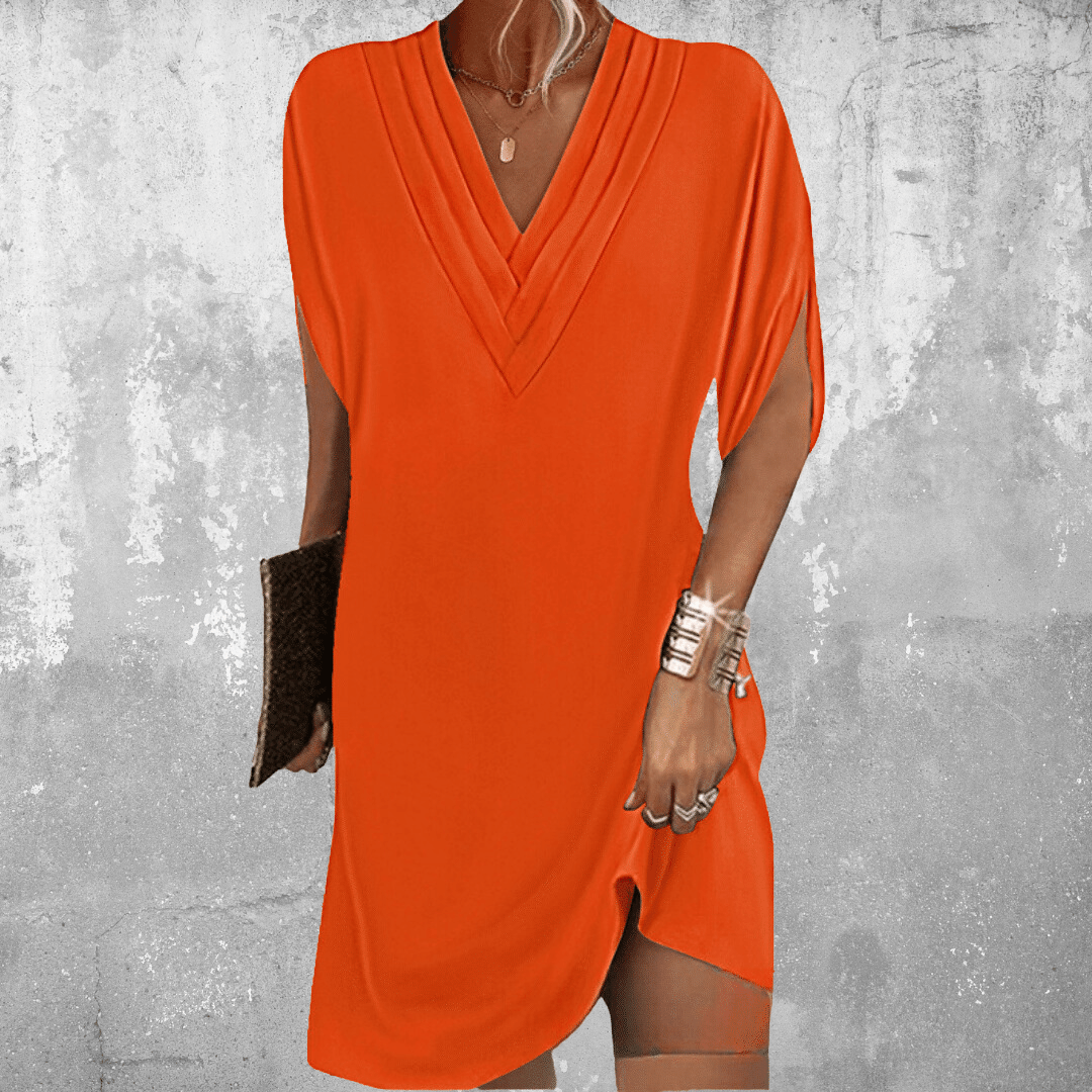 Sofia | Elegant Half Sleeve V-Neck Dress