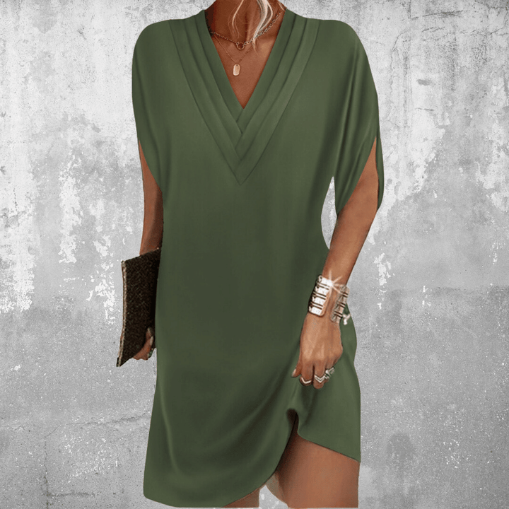 Sofia | Elegant Half Sleeve V-Neck Dress