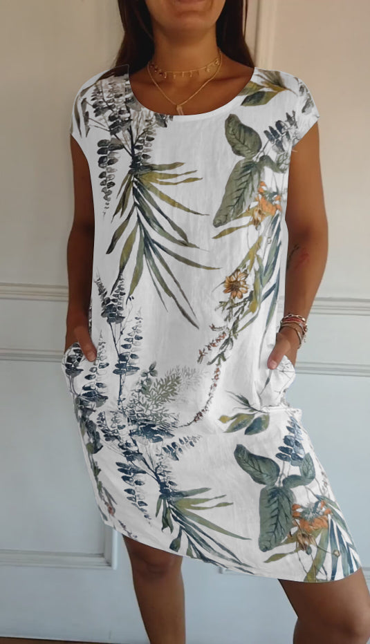 Margot | Botanical Print Dress