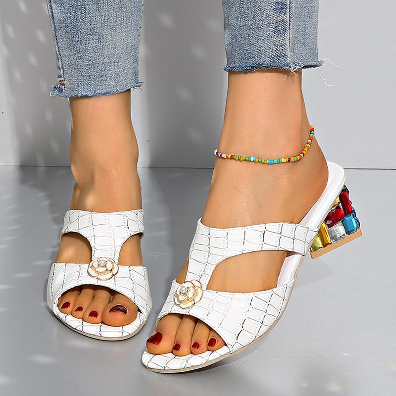 Kinsley | Flower Decor High Heels Sandals