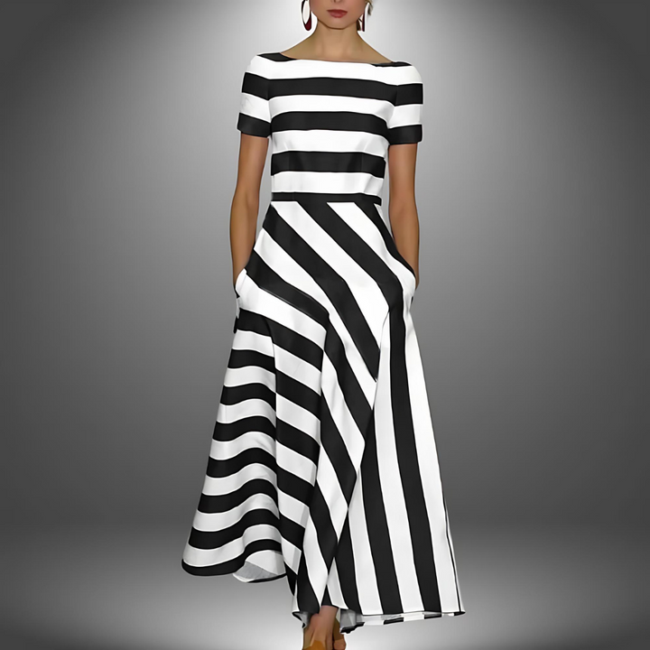 Isabella | Light Airy Dress with Subtle Stripes