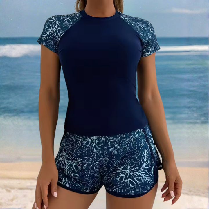 Viviana | Short-Sleeve Two-Piece Swimsuit Set