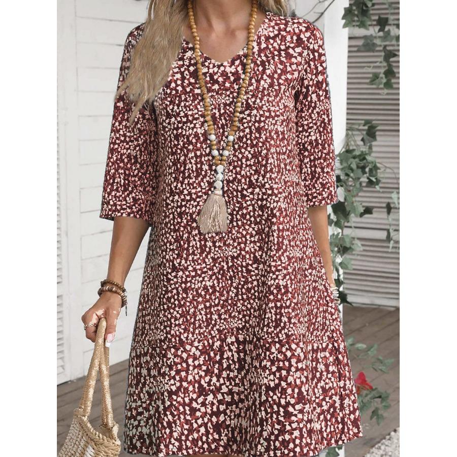 Charlotte | Loose Floral Midi Dress with Tummy Coverage