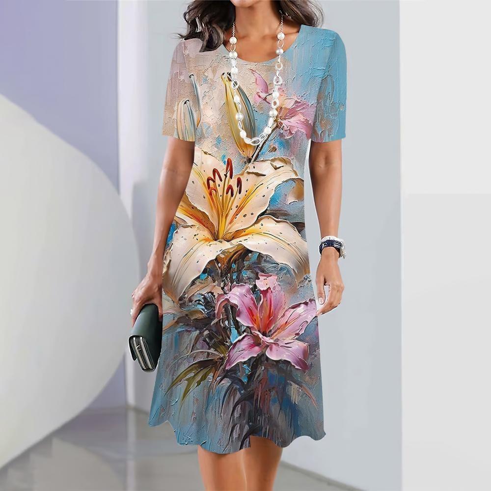 Olivia | Colorful Floral Print Dress