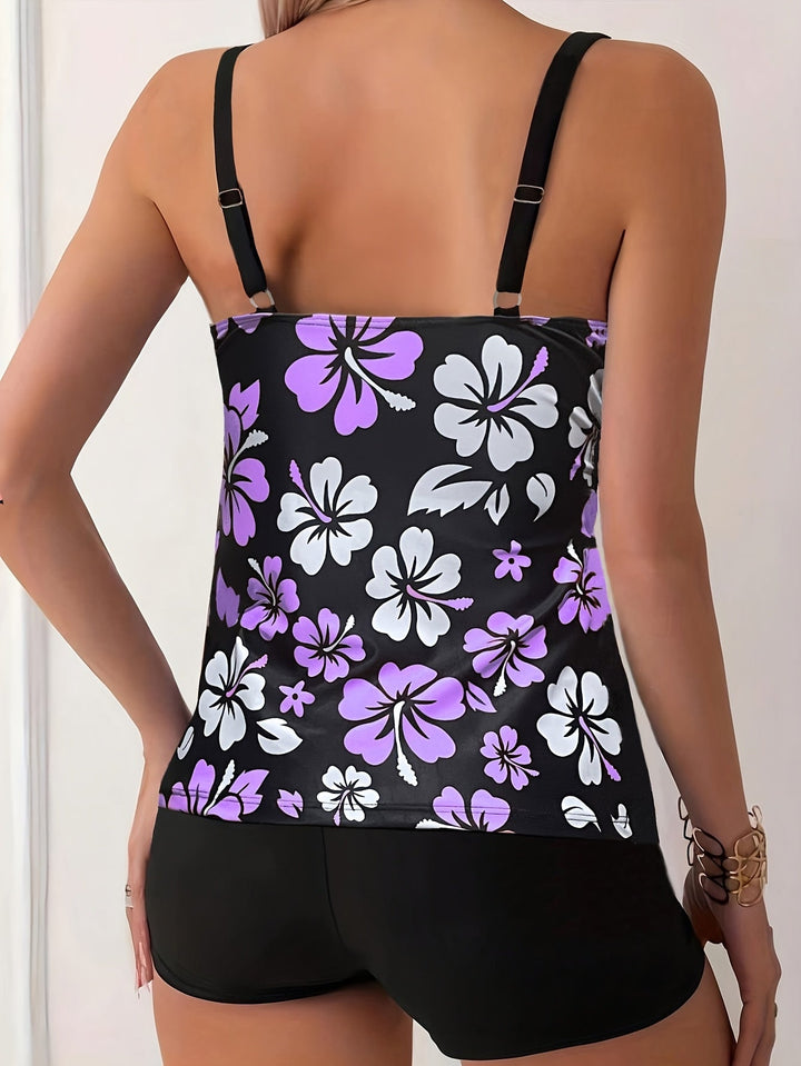 Elena | Floral Print Tankini Set