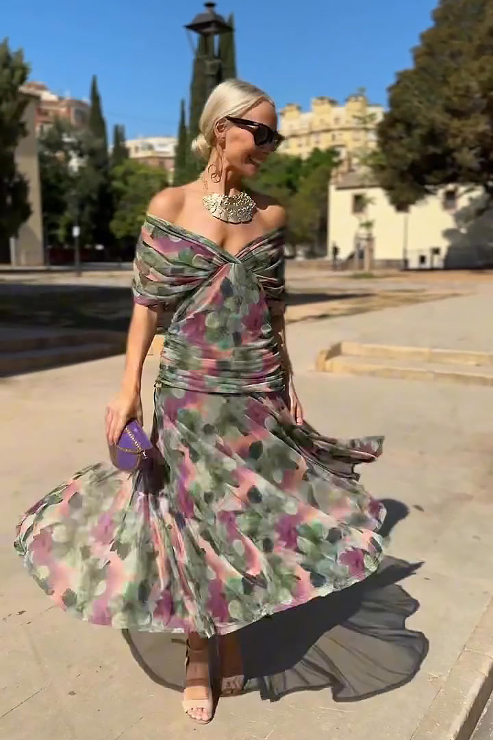 Monica | Fantasy Floral V-Neck Maxi Dress