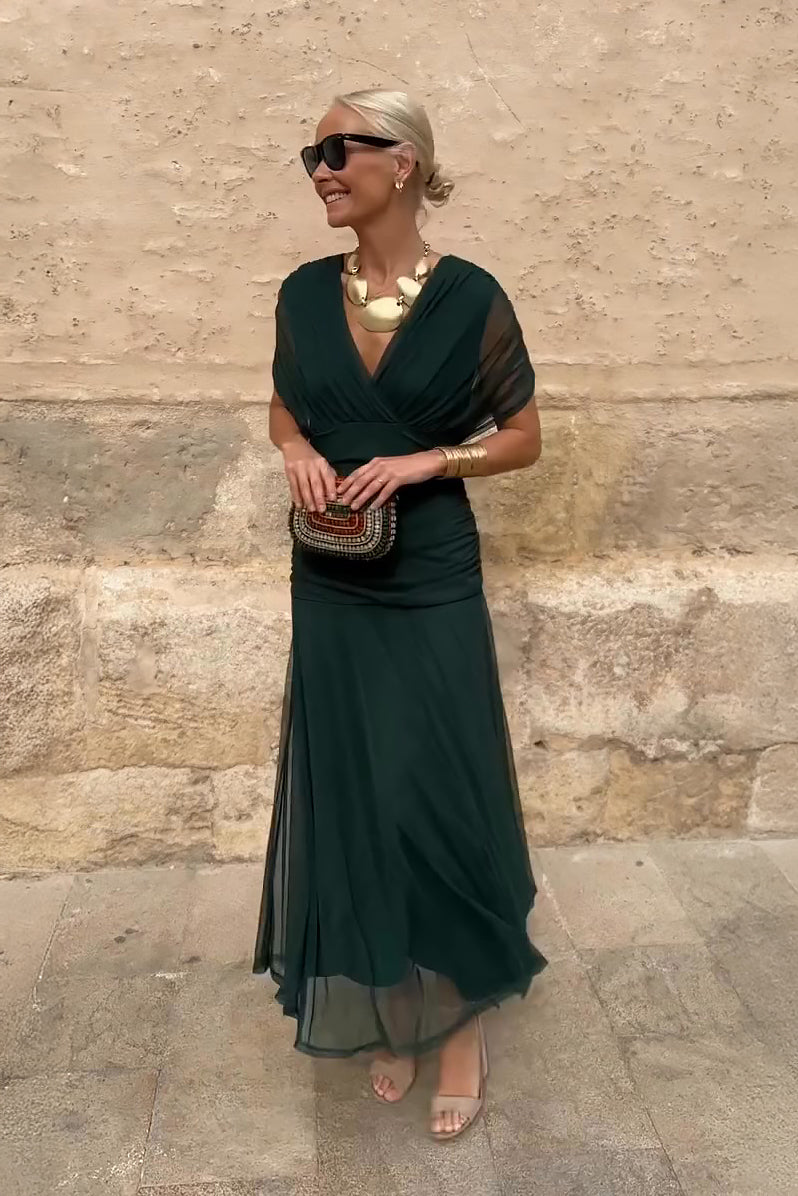 Monica | Fantasy Floral V-Neck Maxi Dress