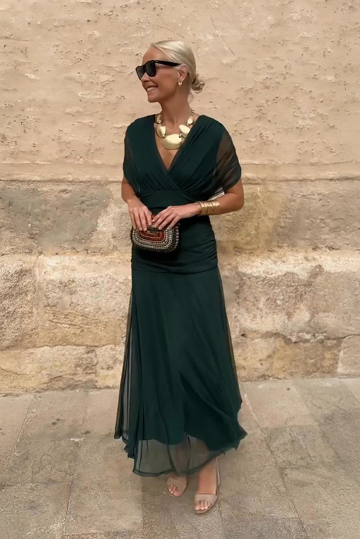 Monica | Fantasy Floral V-Neck Maxi Dress