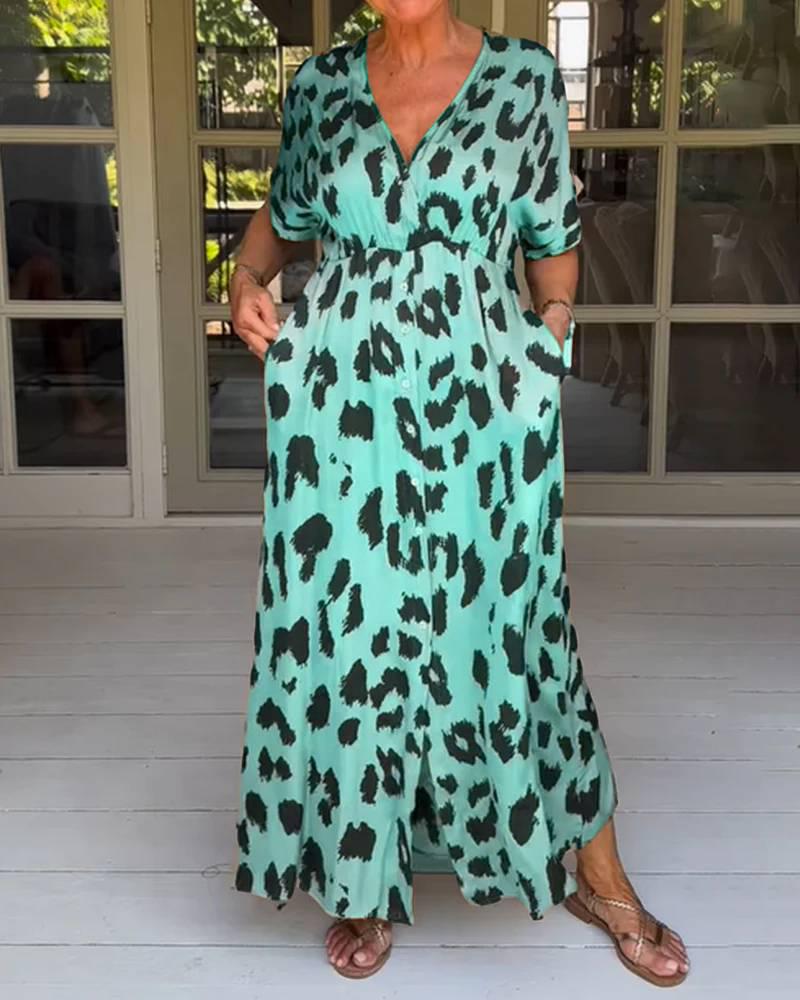 Taylor | Casual Leopard Maxi Dress
