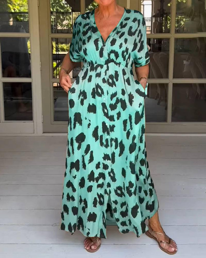 Taylor | Casual Leopard Maxi Dress