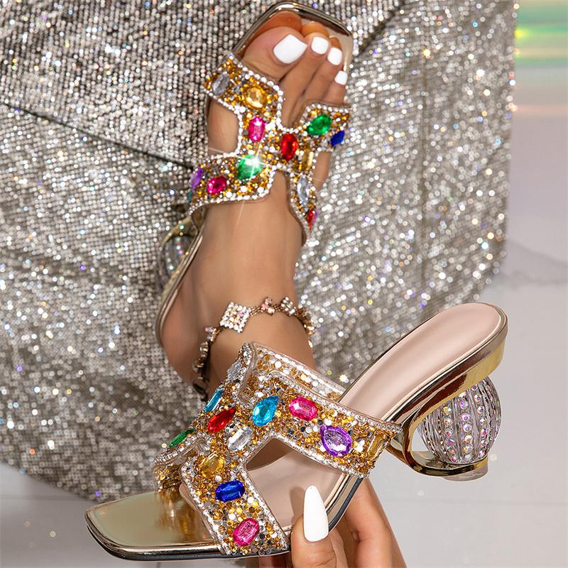 Madison | Sequined Diamonds Strap Sandal