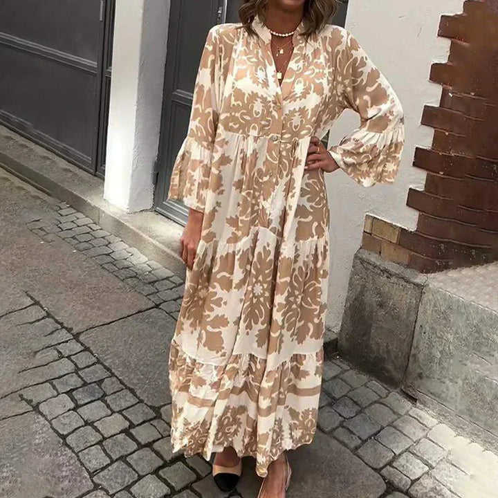Ophelia | Flare Sleeve Boho Maxi Dress