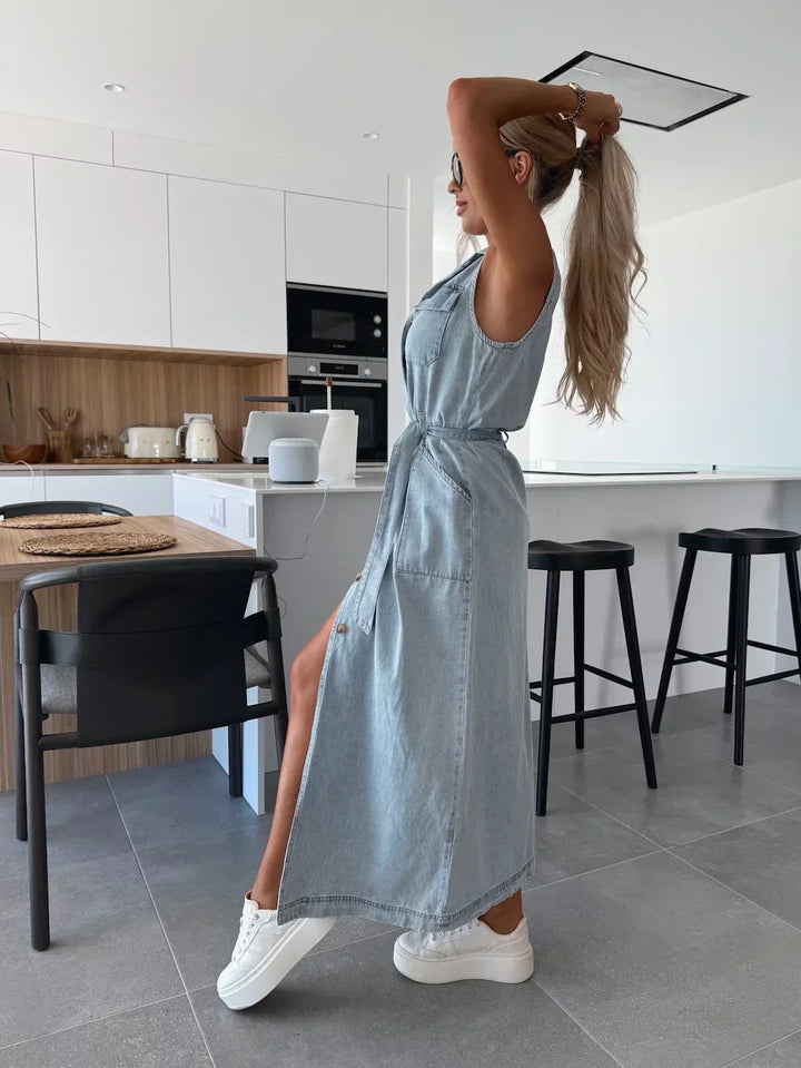 Sable | Denim Maxi Dress