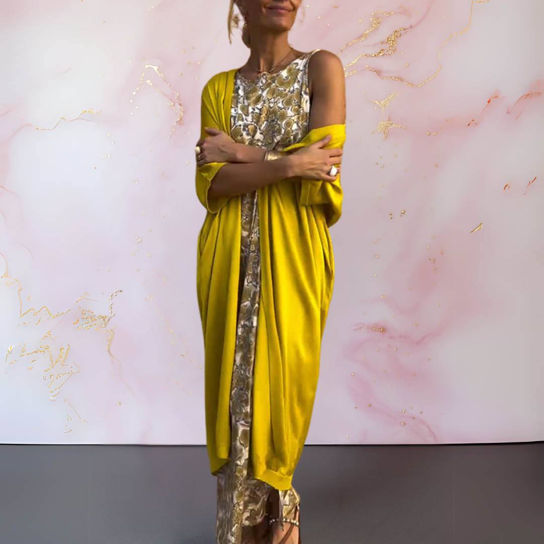 Azaria | Elegant Dress with Cardigan