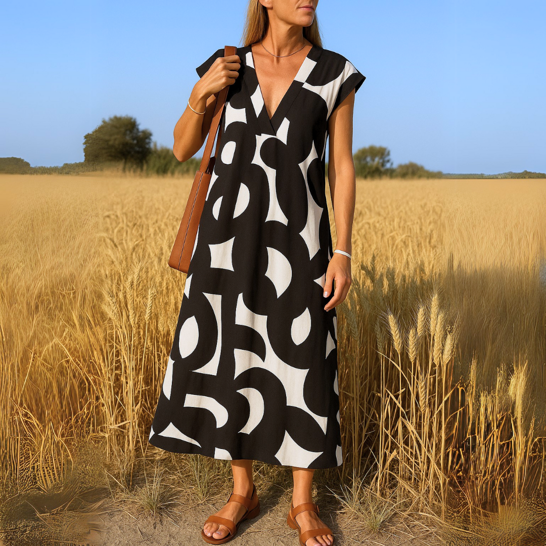Kelly | Lightweight Floral V-Neck Dress with Flattering Fit