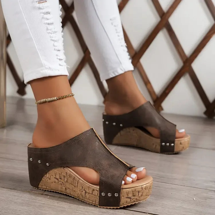Faith | Elegant Sole Buckle Wedge Sandals