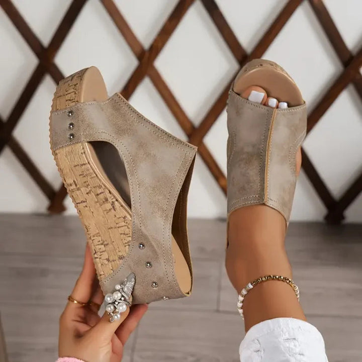 Faith | Elegant Sole Buckle Wedge Sandals