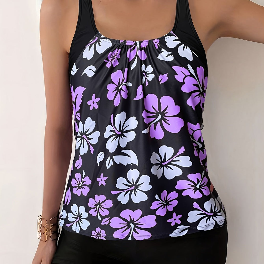 Elena | Floral Print Tankini Set