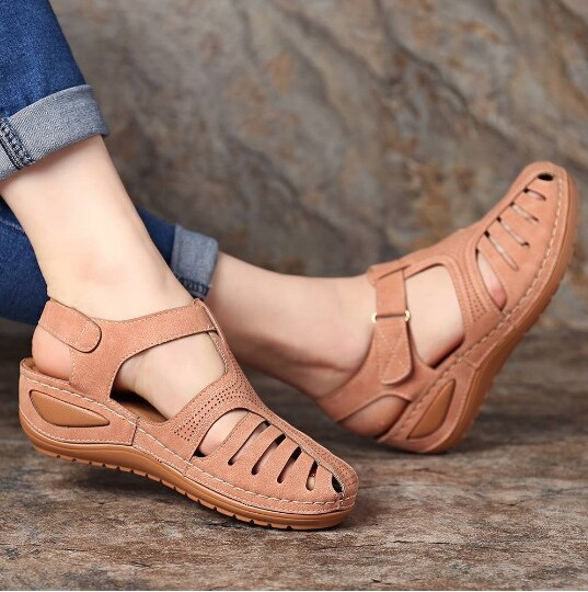 Anne | Leather Retro Orthopedic Sandals