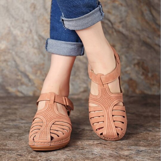 Anne | Leather Retro Orthopedic Sandals