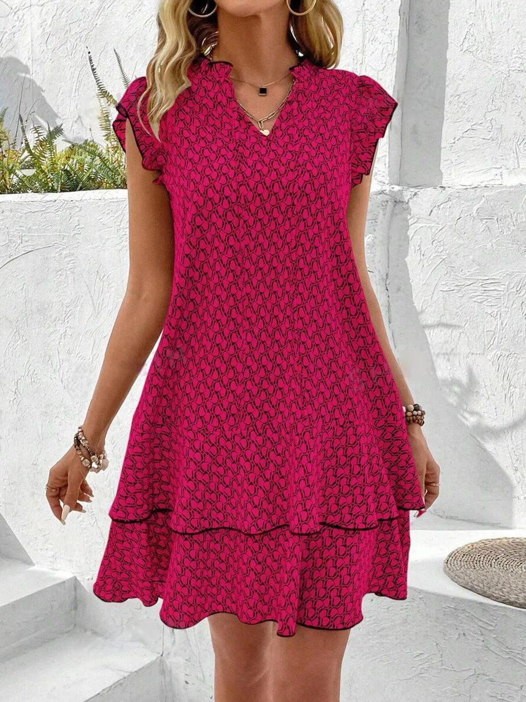Evelyn | Elegant Floral Dress with Tummy Coverage