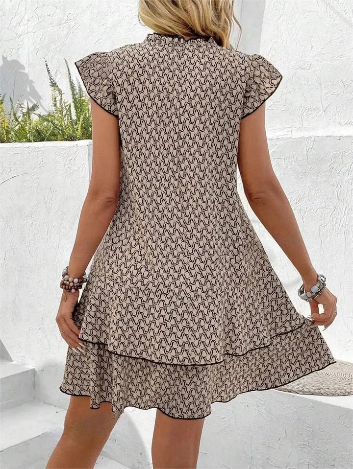Evelyn | Elegant Floral Dress with Tummy Coverage