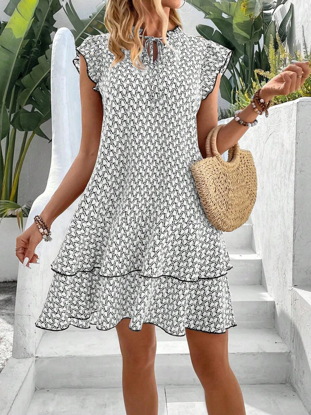 Evelyn | Elegant Floral Dress with Tummy Coverage