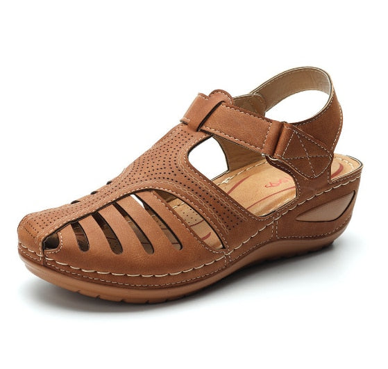 Anne | Leather Retro Orthopedic Sandals