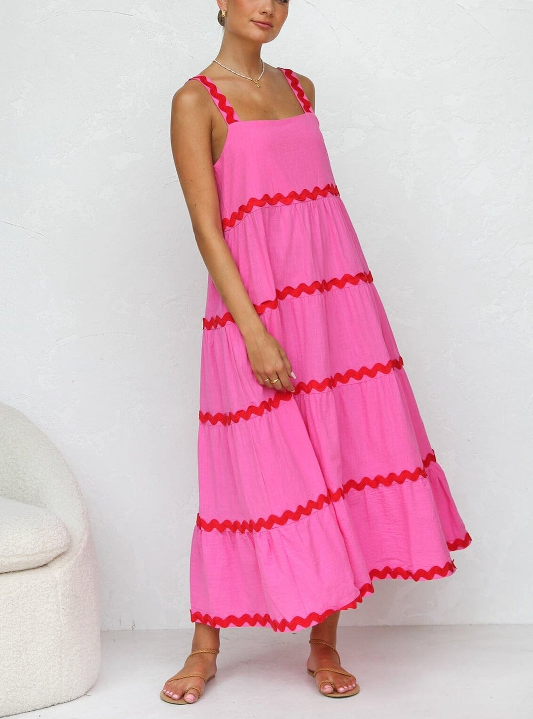 Hannah | Pink Midi Dress
