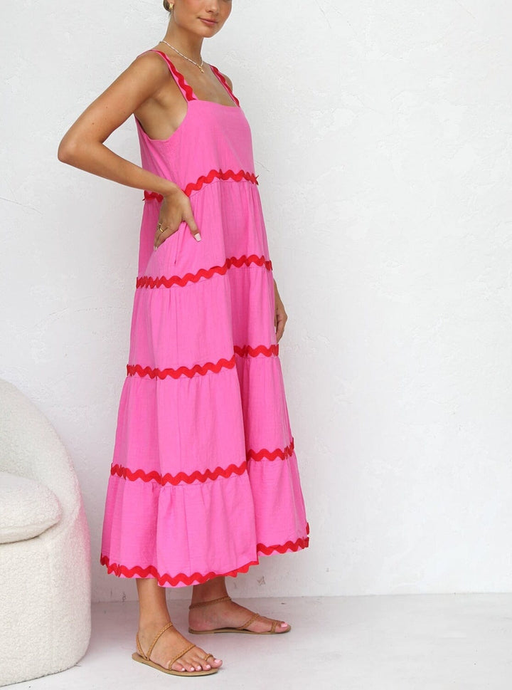 Hannah | Pink Midi Dress
