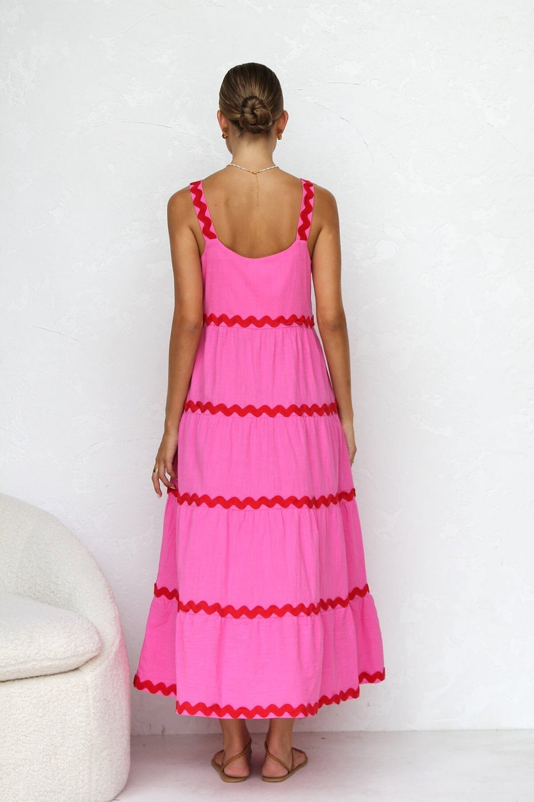 Hannah | Pink Midi Dress