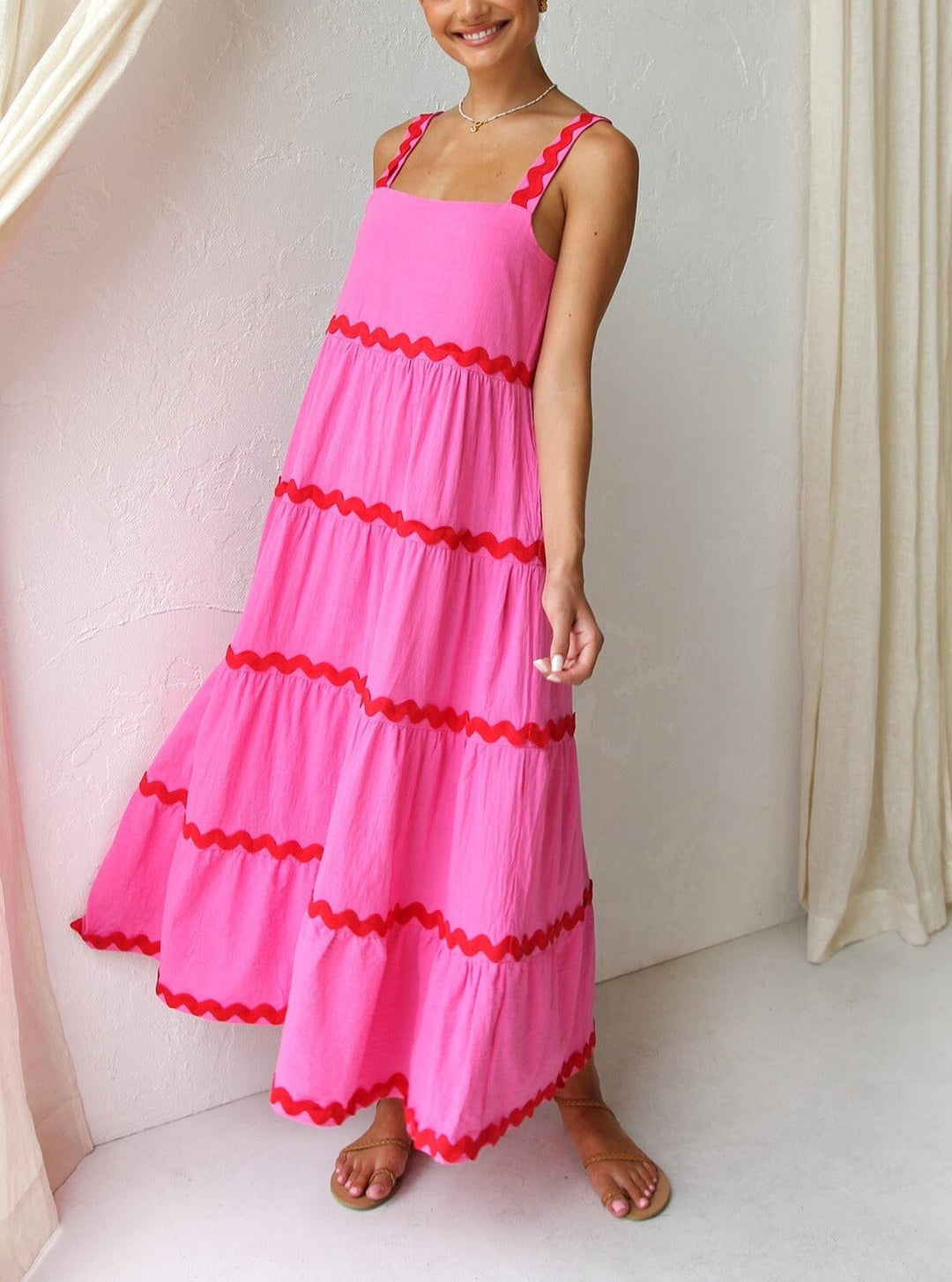 Hannah | Pink Midi Dress