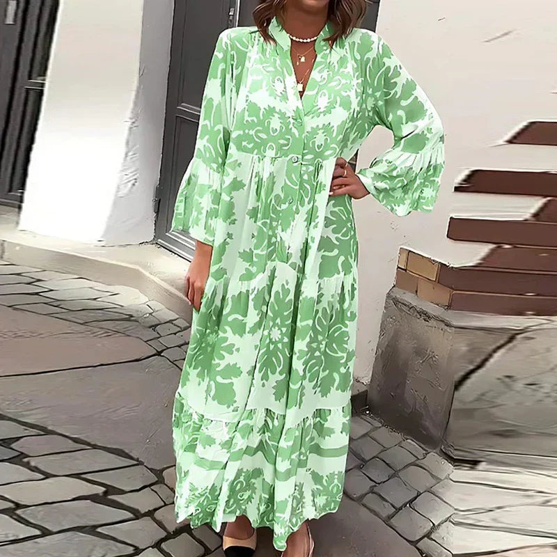 Ophelia | Flare Sleeve Boho Maxi Dress