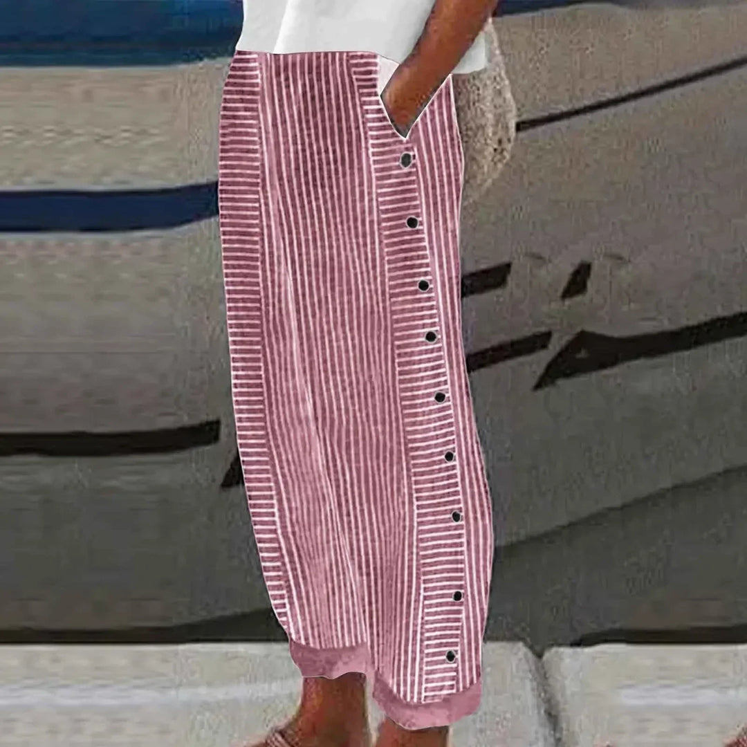 Coastal | Striped Button Trousers