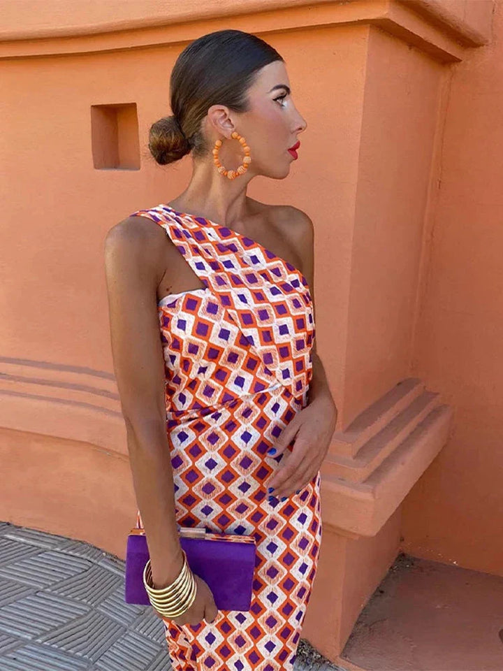 Lily | Colorful Asymmetrical Maxi Dress