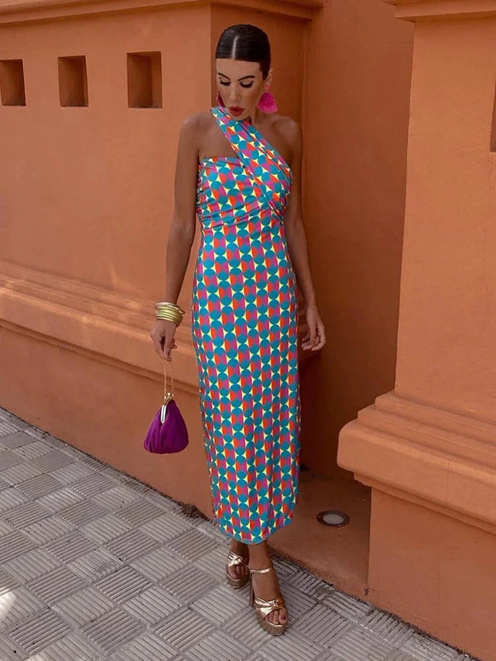 Lily | Colorful Asymmetrical Maxi Dress
