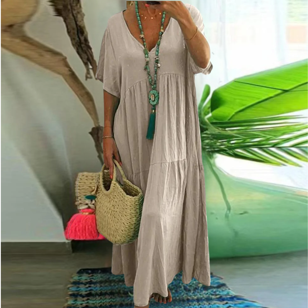 Nora | Casual V-Neck Maxi Dress