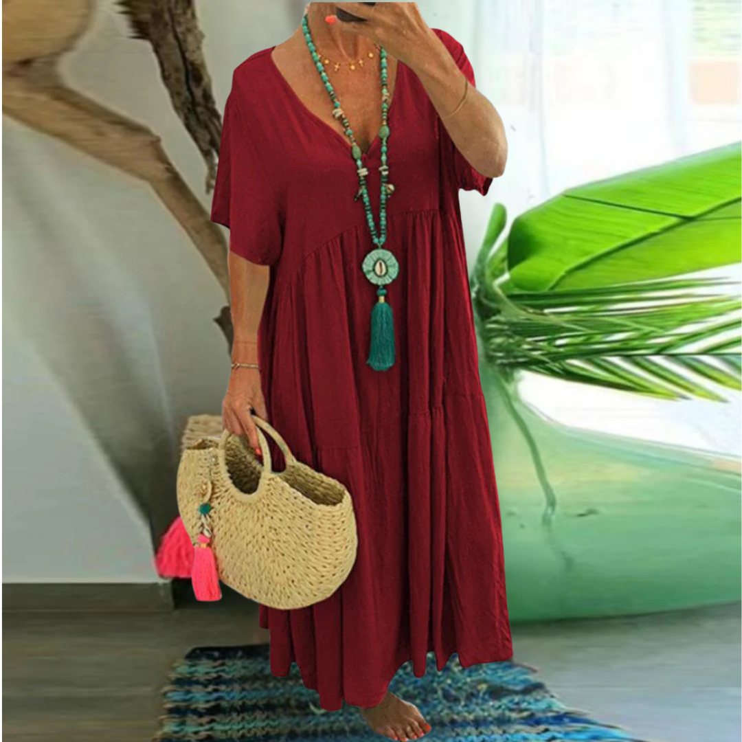 Nora | Casual V-Neck Maxi Dress