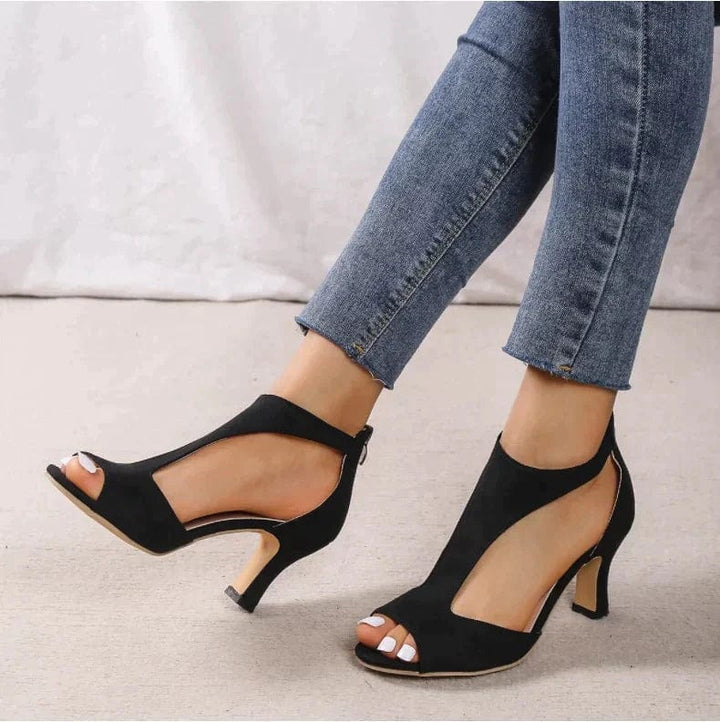 Bella | Chic Back Zipper Stiletto Sandals