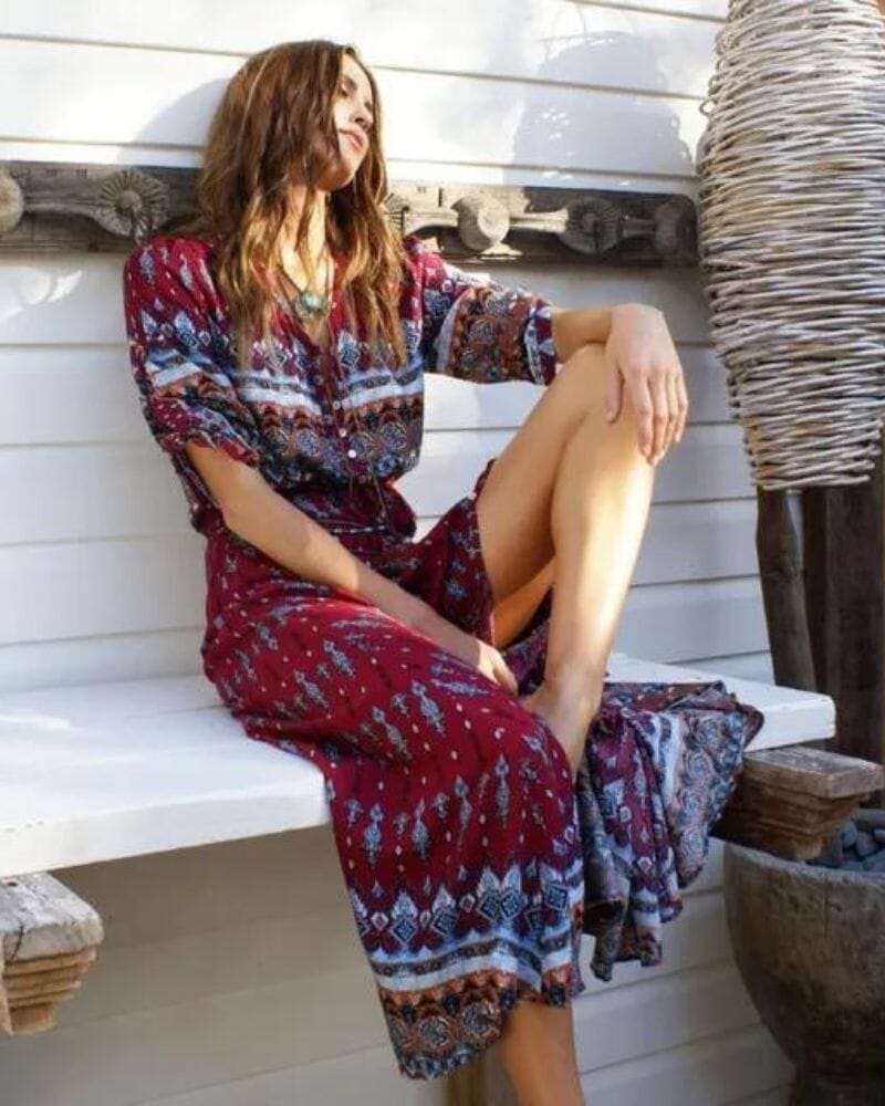 Borina | Bohemian Floral Dress