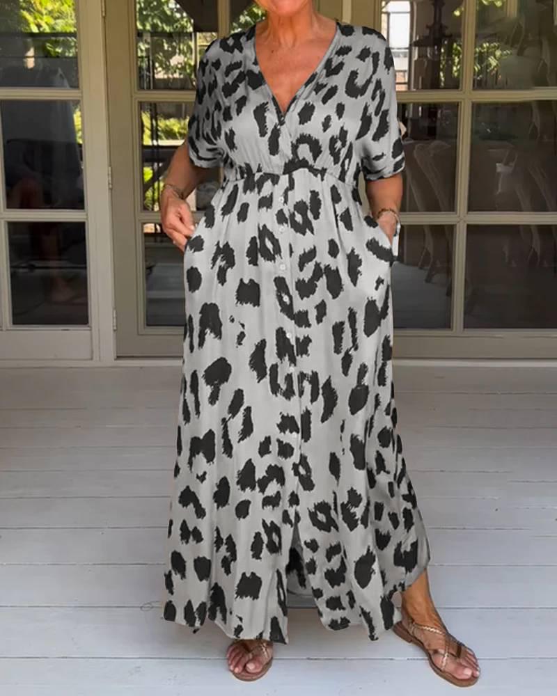 Taylor | Casual Leopard Maxi Dress