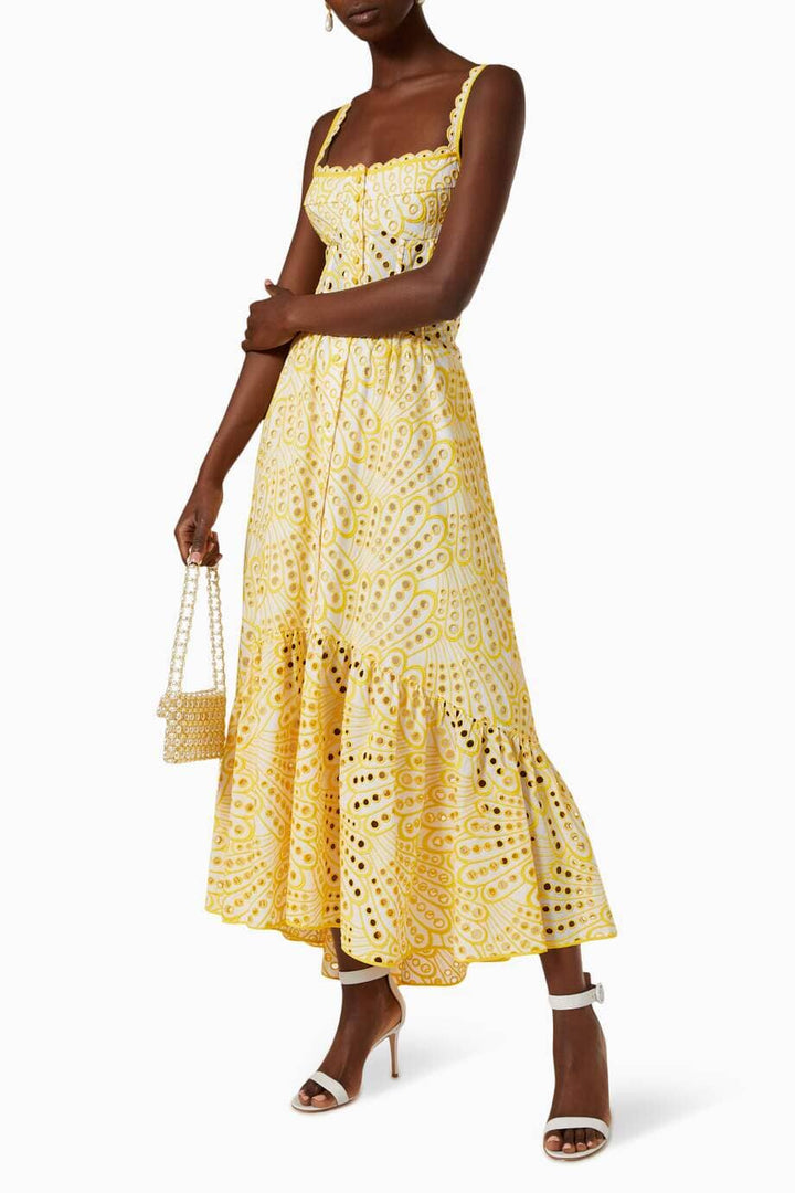 Dolly | Lace Midi Bustier Dress