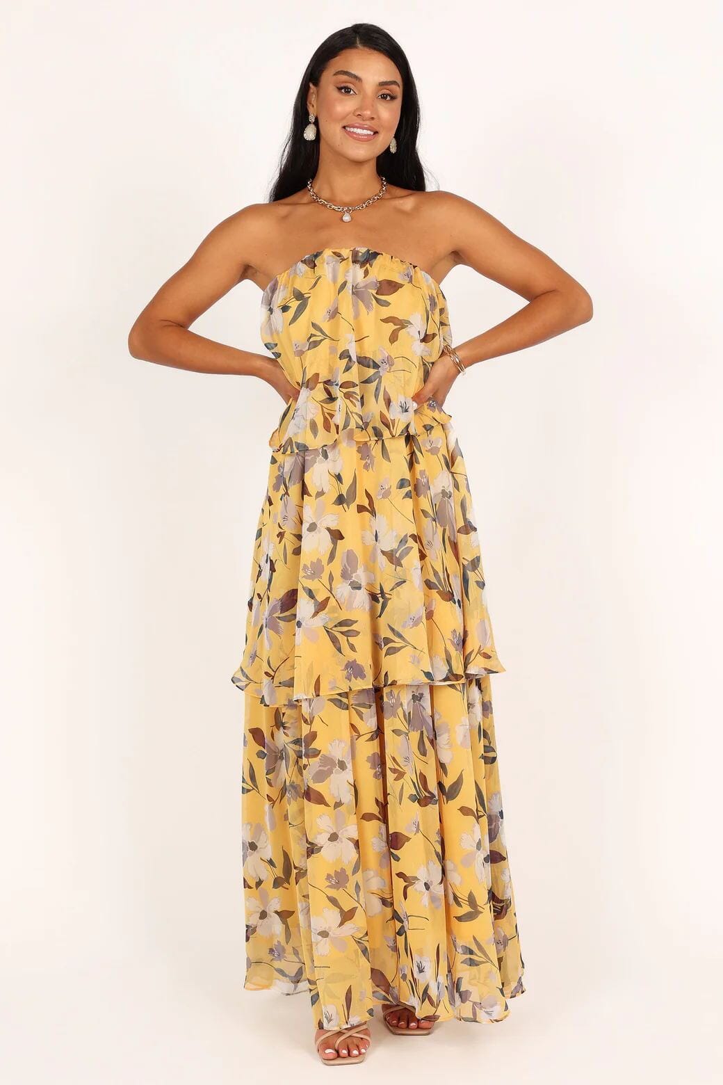 Elsie | Layered Strapless Maxi Dress