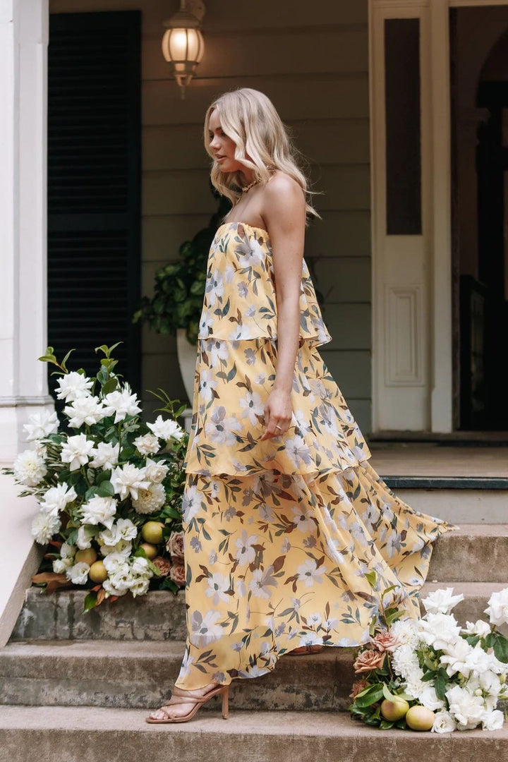 Elsie | Layered Strapless Maxi Dress