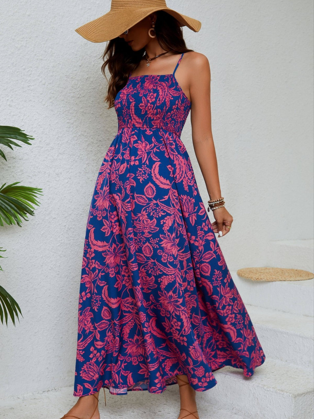 Emma | Floral Print Gathered Cami Dress