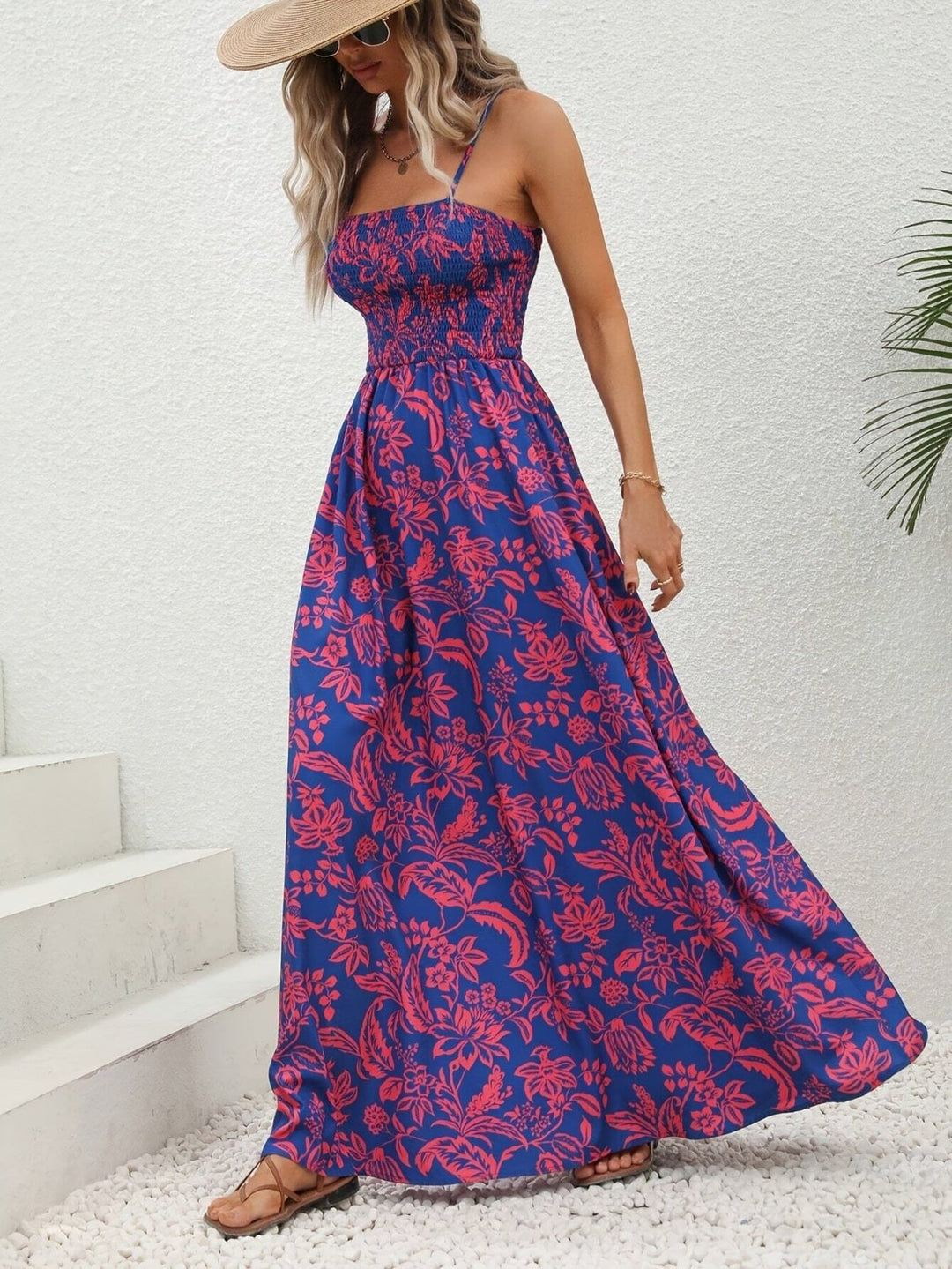 Emma | Floral Print Gathered Cami Dress