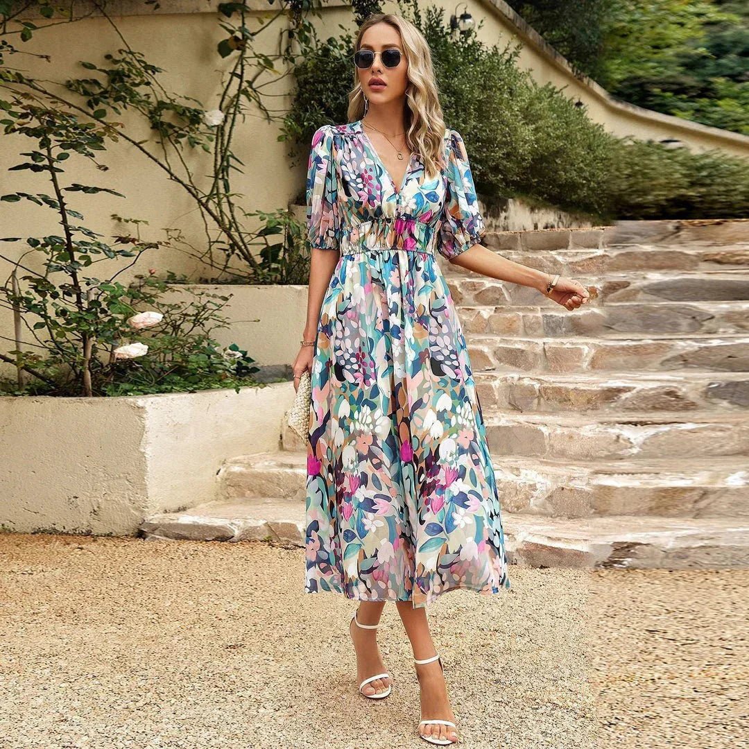 Estra | Colorful V-Neck Dress